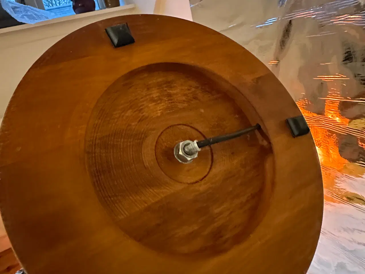 Billede 9 - Gulvlampe fra 1960'erne med orange plisseret skærm