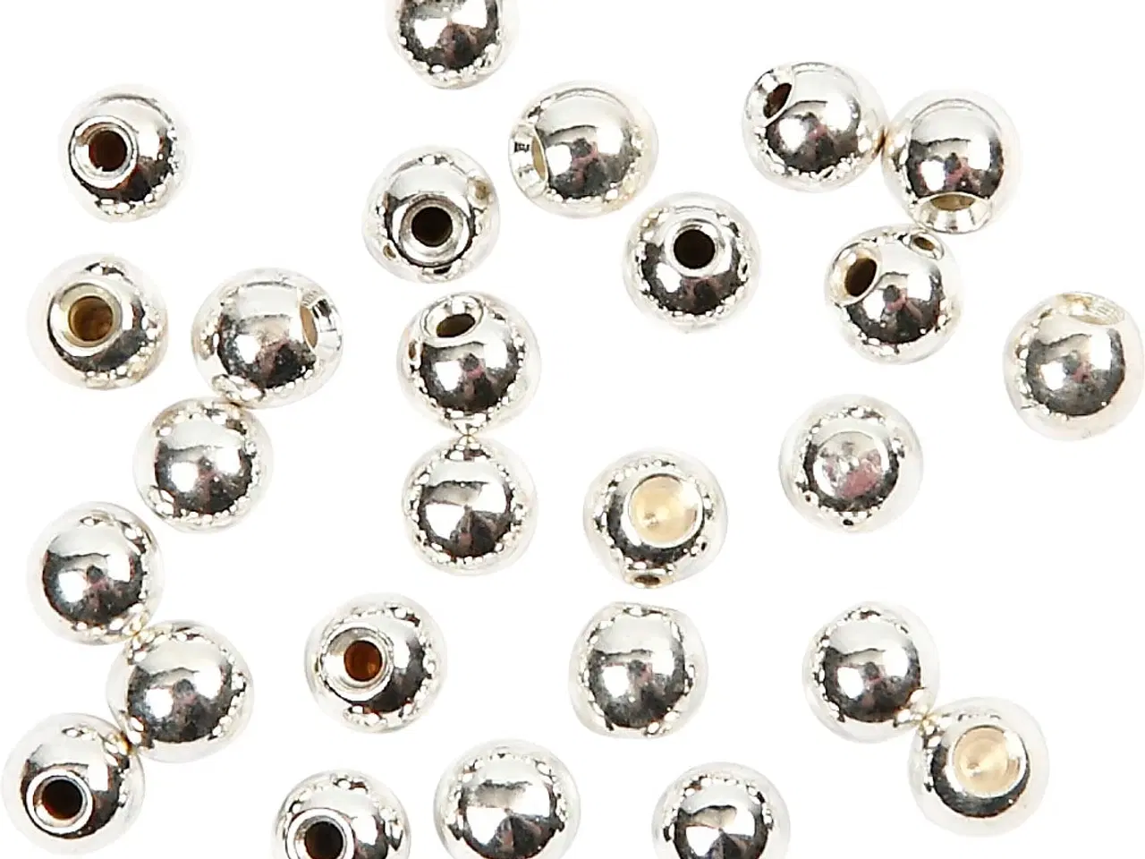 Billede 1 - Endeperler, diam. 3 mm, hulstr. 1 mm, forsølvet, 20stk./ 1 pk.