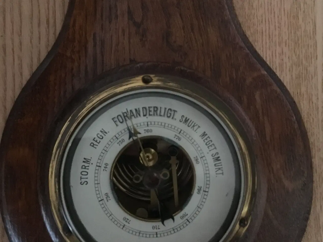 Billede 3 - Termometer og Barometer maghoni eller bejdset eg