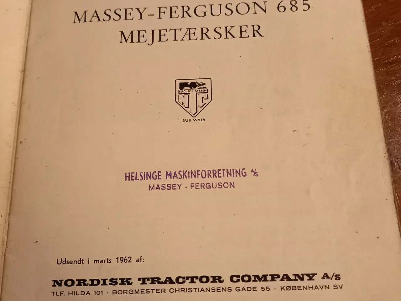 Billede 2 - Massey-Ferguson 685 instruktionsbog 