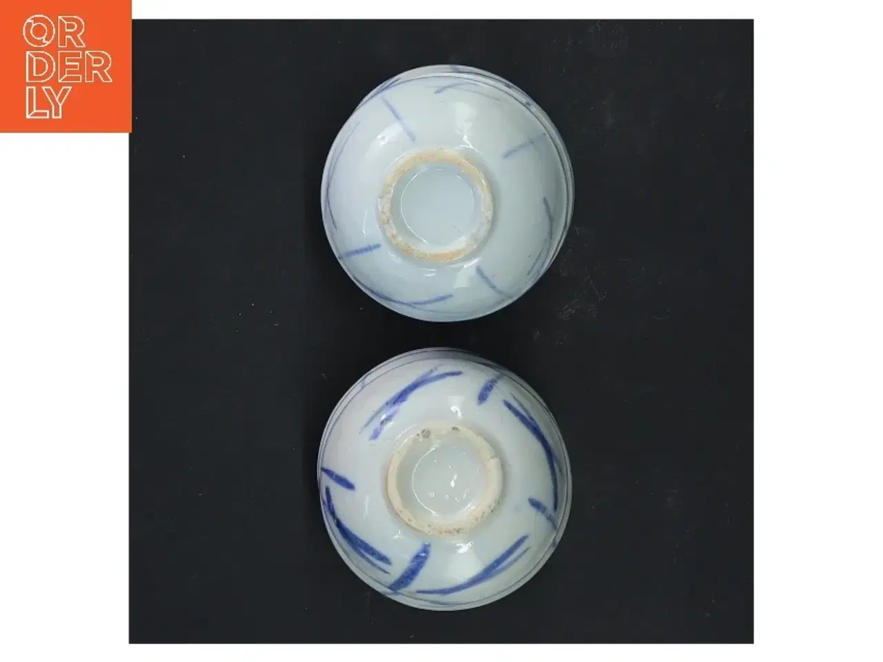 Billede 2 - 10 små skåle, blå og hvide til soya, oliven, dip etc.  (str. 7x3 cm, 10 styk cm)
