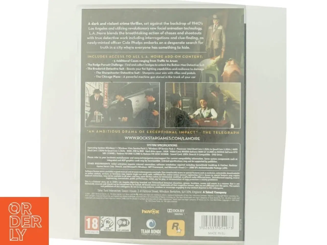 Billede 3 - L.A. Noire PC Spil