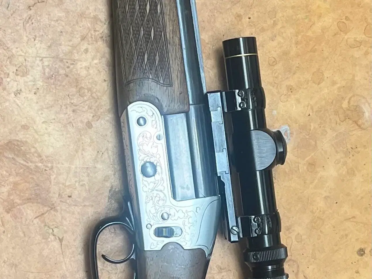 Billede 1 - Heym bockbüchsflinte i pæn og velholdt stand.