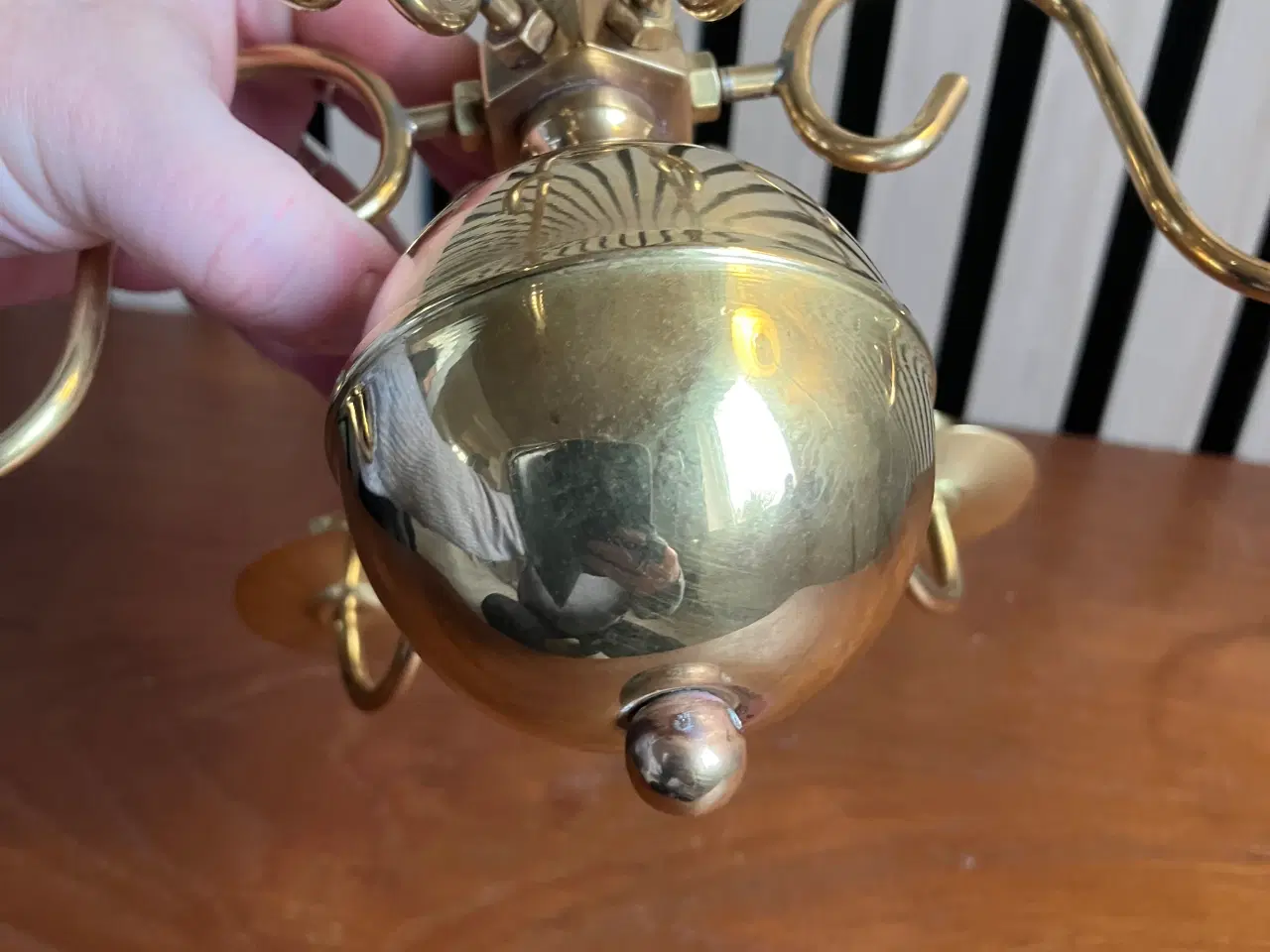 Billede 2 - Messing lysekrone med 6 arme.