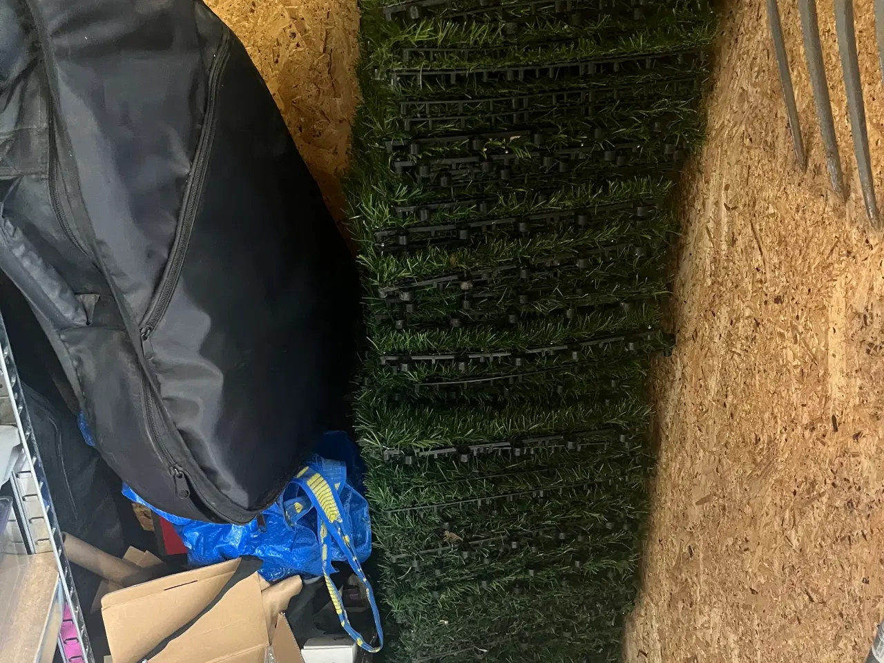 Billede 4 - 55 stk Kunstgræs Plænefliser Grøn 30x30 cm