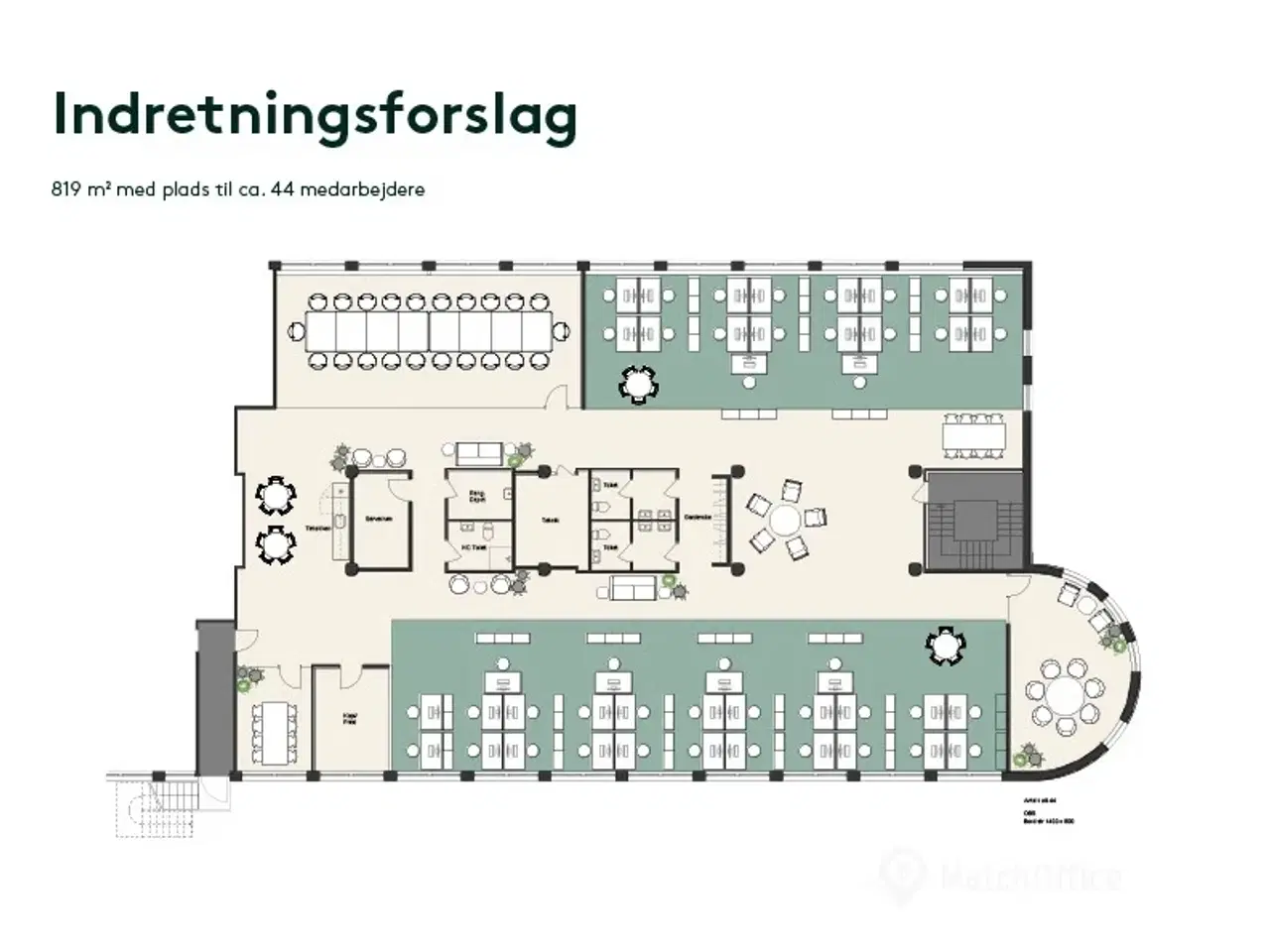 Billede 18 - 819 m² kontor med plads til 44 arbejdspladser, nem tilgængelighed og parkering.