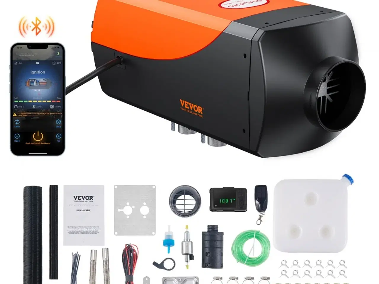 Billede 1 - VEVOR 5kW Dieselfyr med Bluetooth – Kinafyr