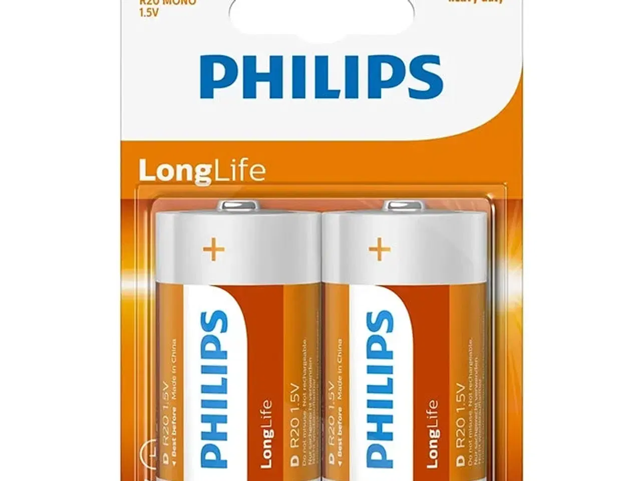 Billede 1 - Philips Longlife D batteri 2 stk.