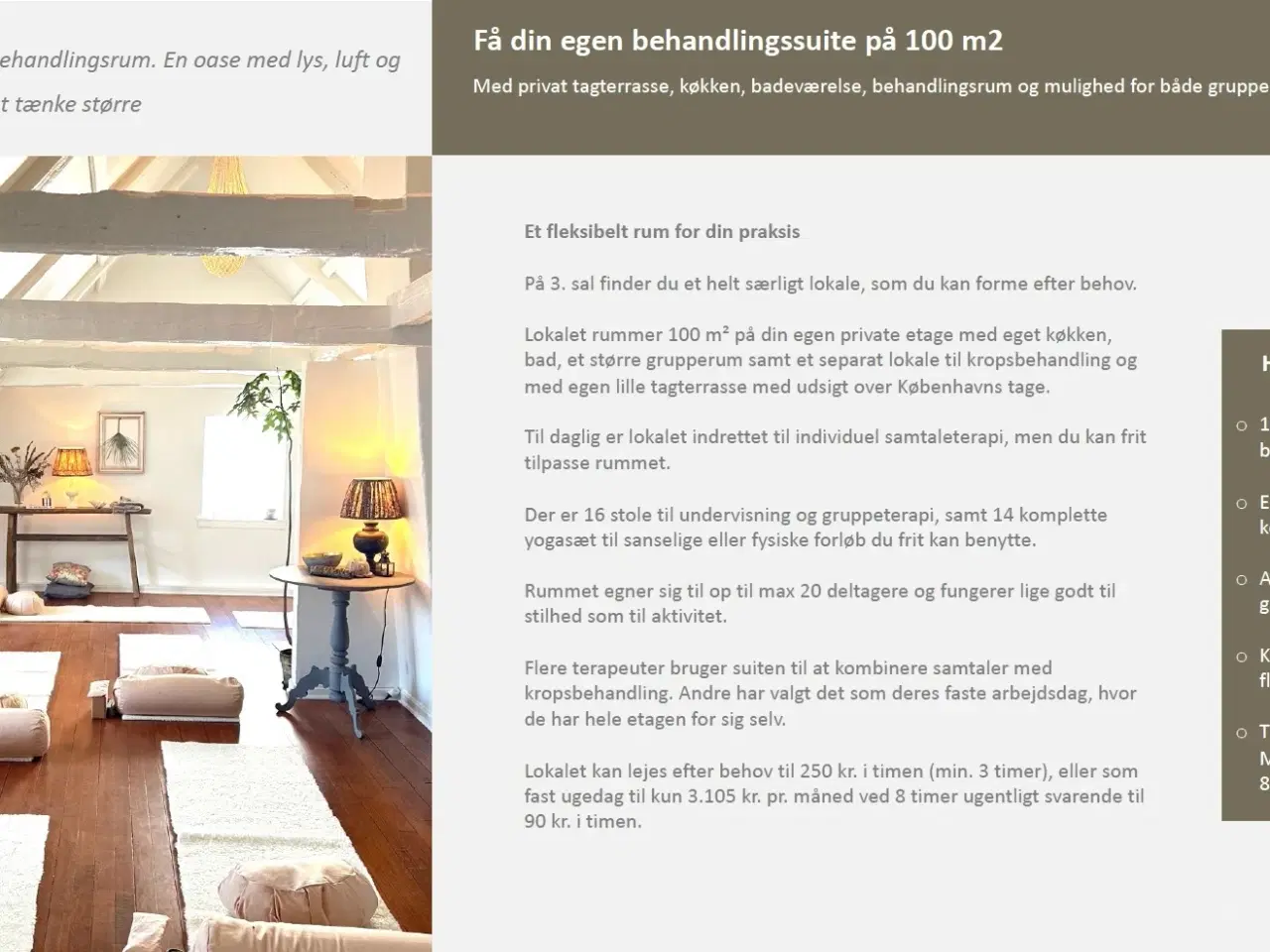 Billede 13 - Få dit eget 15 m2 kliniklokale i Grønnegade til kun 64.- kr. pr. behandlingstime