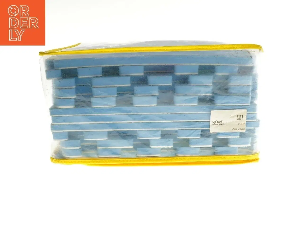 Billede 2 - Blå skumpuslespil med gule kantbånd (str. 33x33 cm)