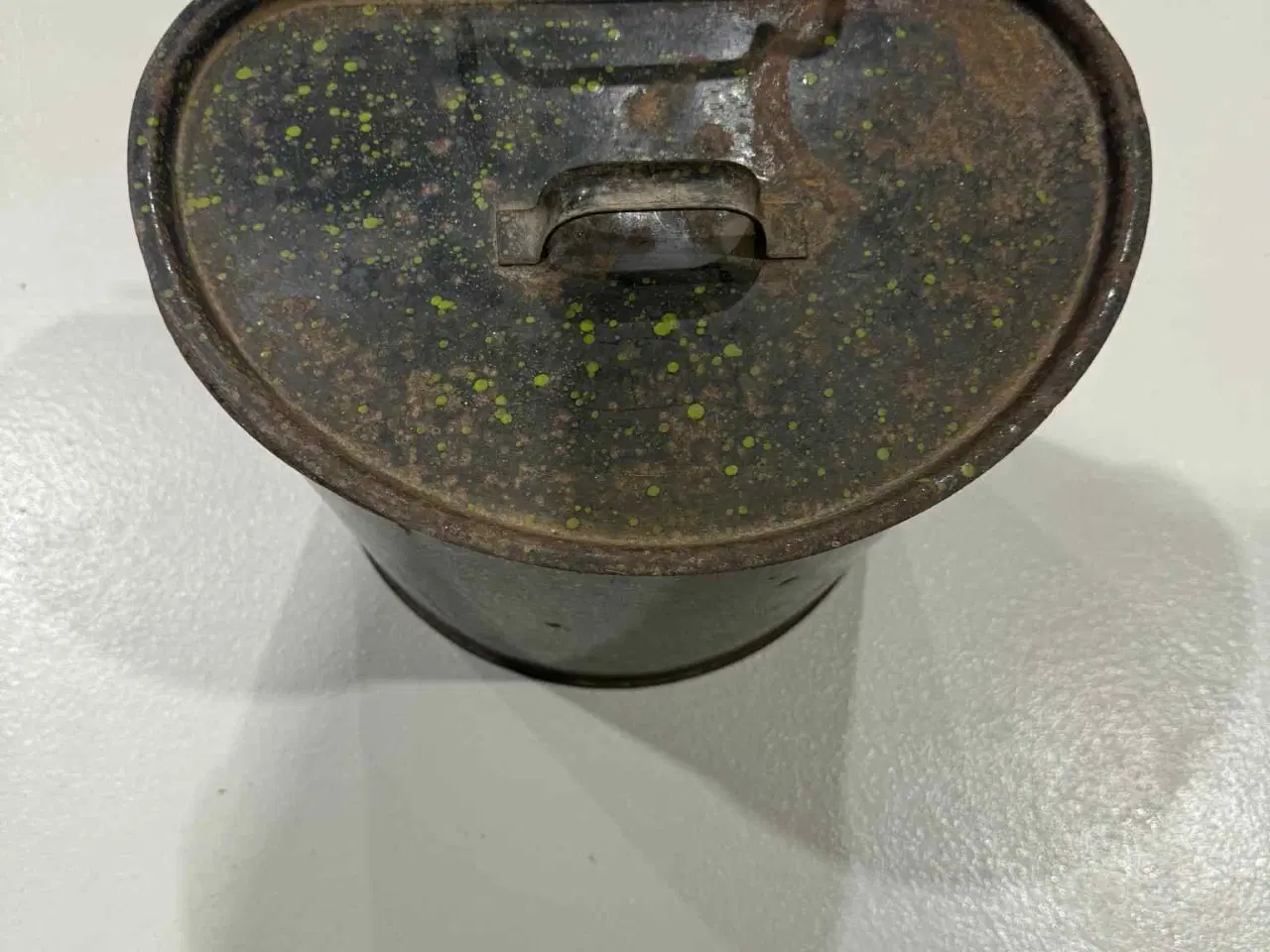 Billede 1 - Gammel reto spand med låg til