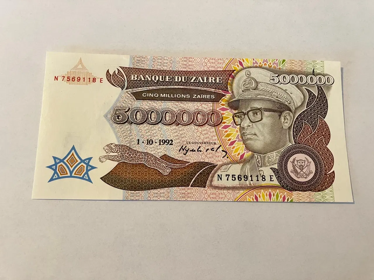 Billede 1 - 5000000 Zaires Zaire 1992