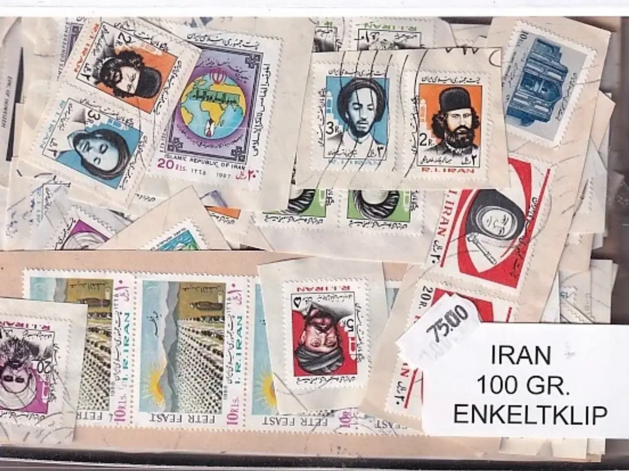 Billede 1 - Iran 100 g. Brevafklip - Enkeltklip