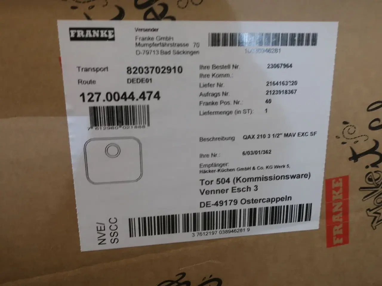 Billede 3 - Vask FRANKE QAX 210 3 1/2" MAV EXC SF