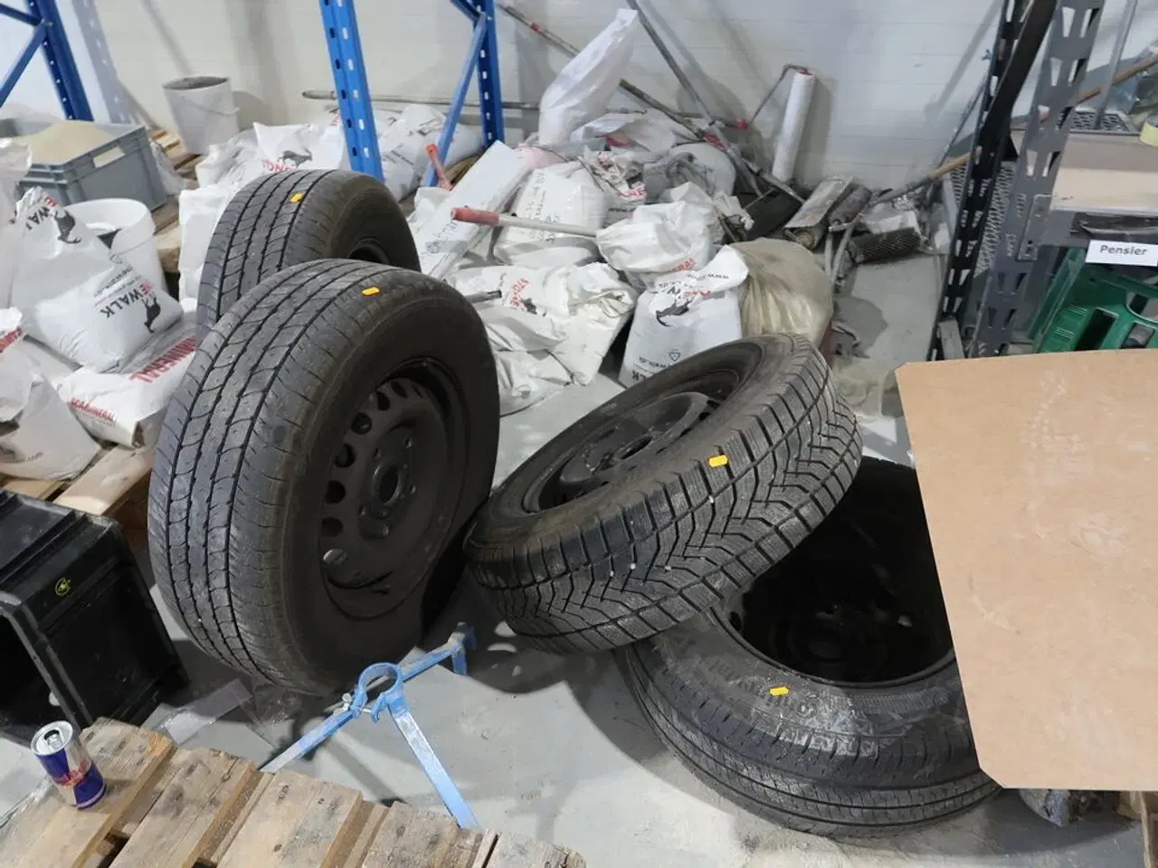 Billede 1 - 4 stk. fælge med dæk BRIDGESTONE, GOODYEAR, CONTINENTAL