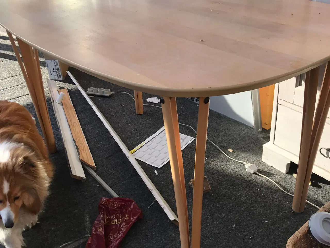 Billede 1 - spisebord i bøg, Gangsø + 4 stole 