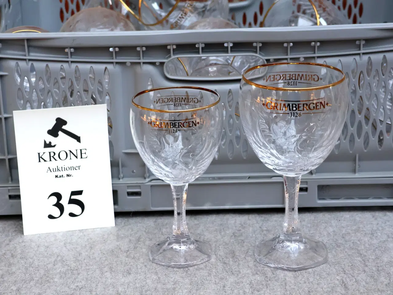 Billede 2 - 23 Stk Grimbergen ølglas m/føniks fuglen