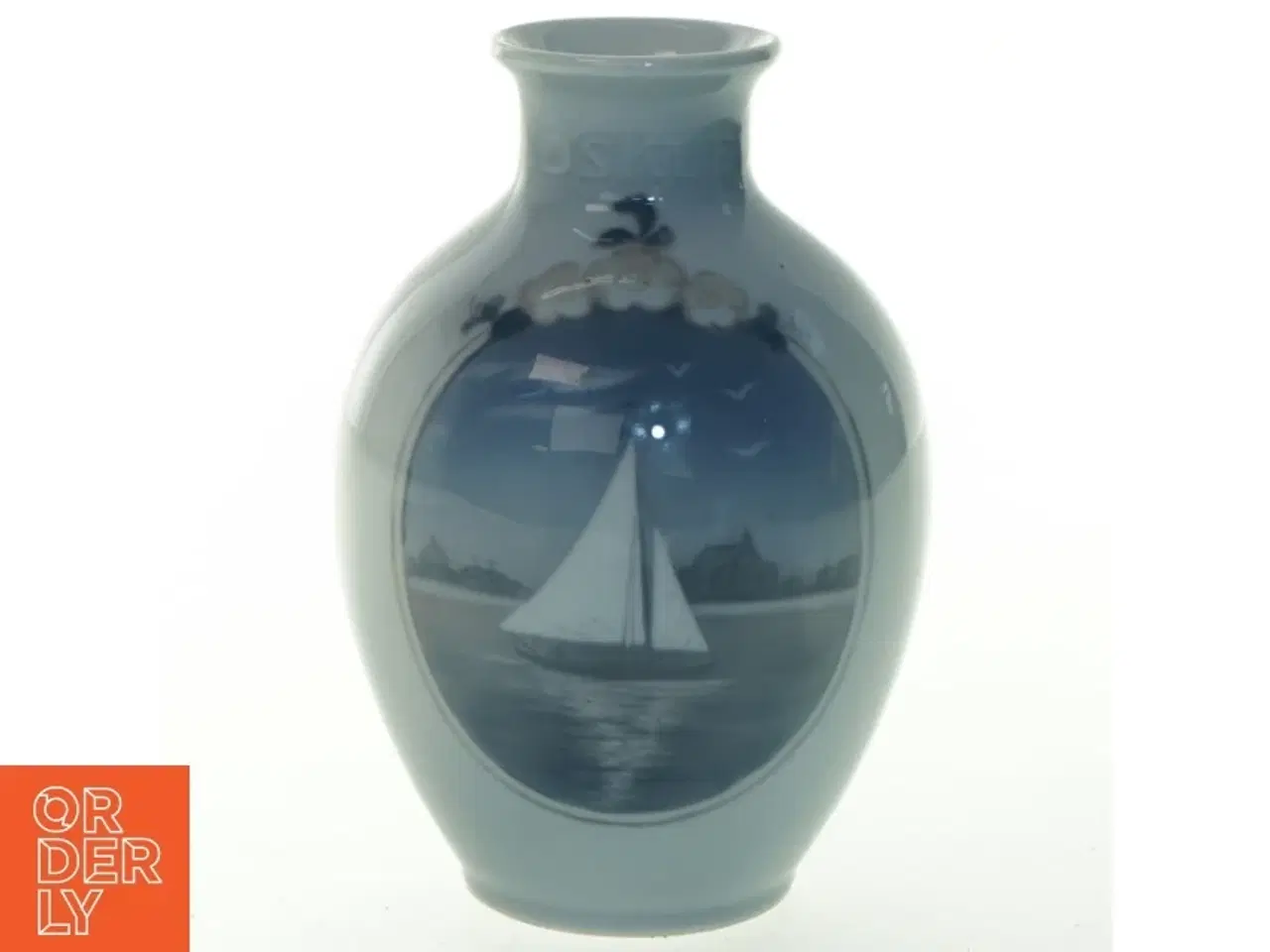 Billede 1 - Porcelæns vase med maritimt motiv fra Royal Copenhagen (str. 18 cm)