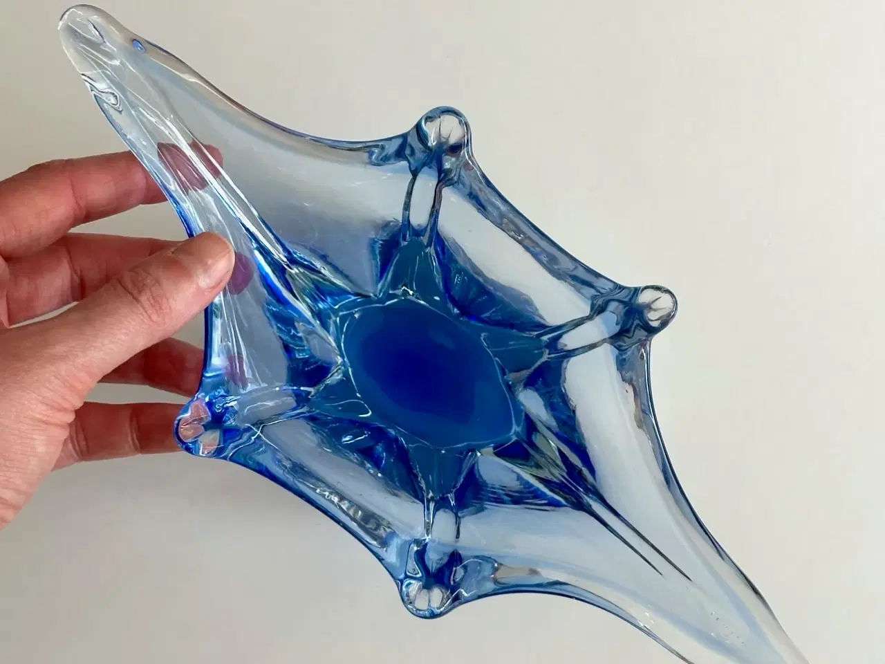 Billede 3 - Flammeskål, blå krystal