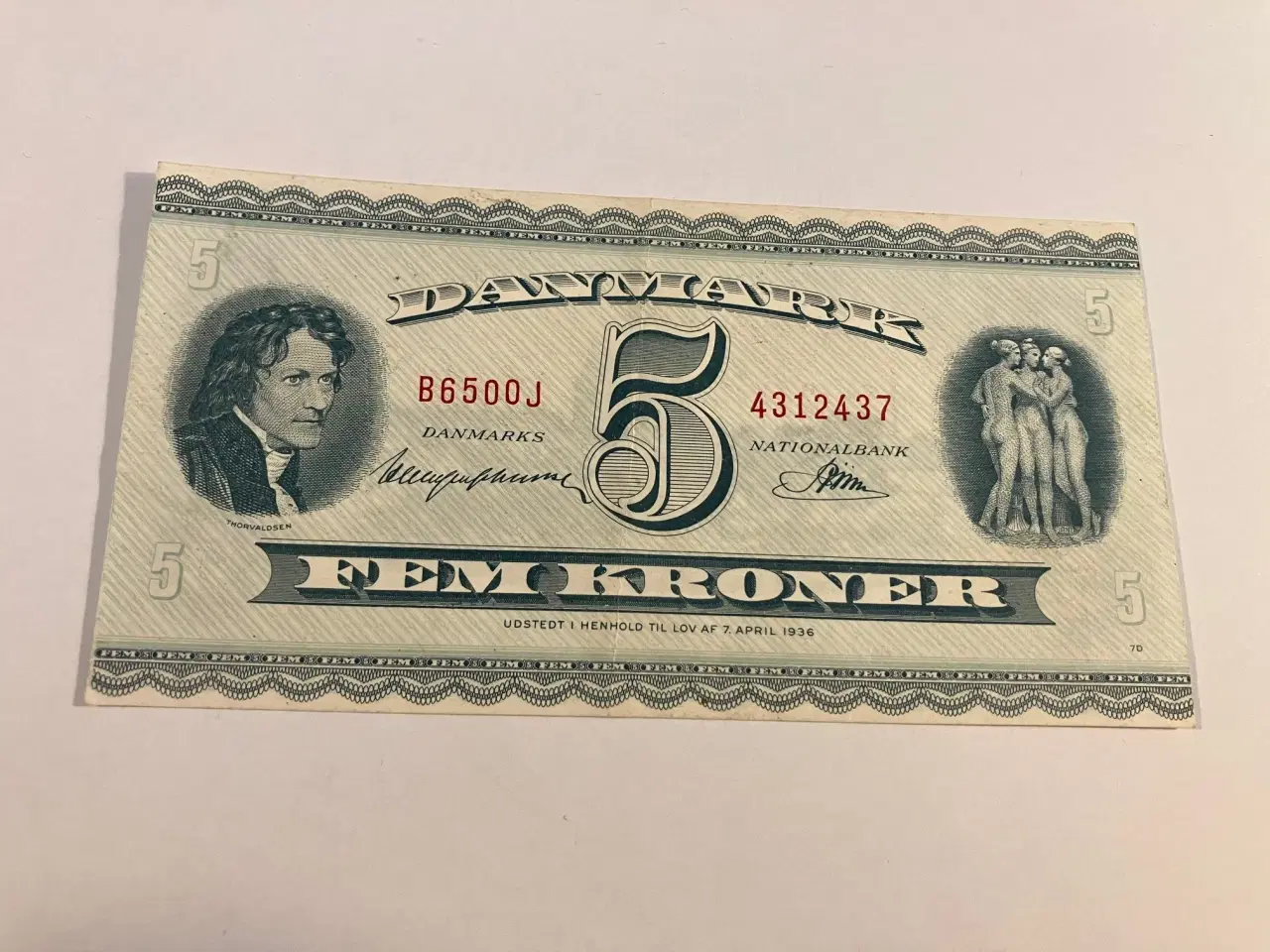 Billede 1 - 5 Kroner B6 OJ - Sjælden type