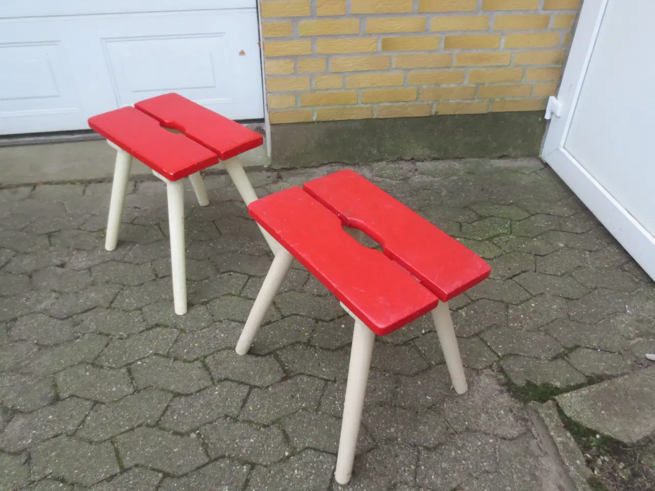 Billede 2 - 2 stk Retro Skamler Højde 45 cm 