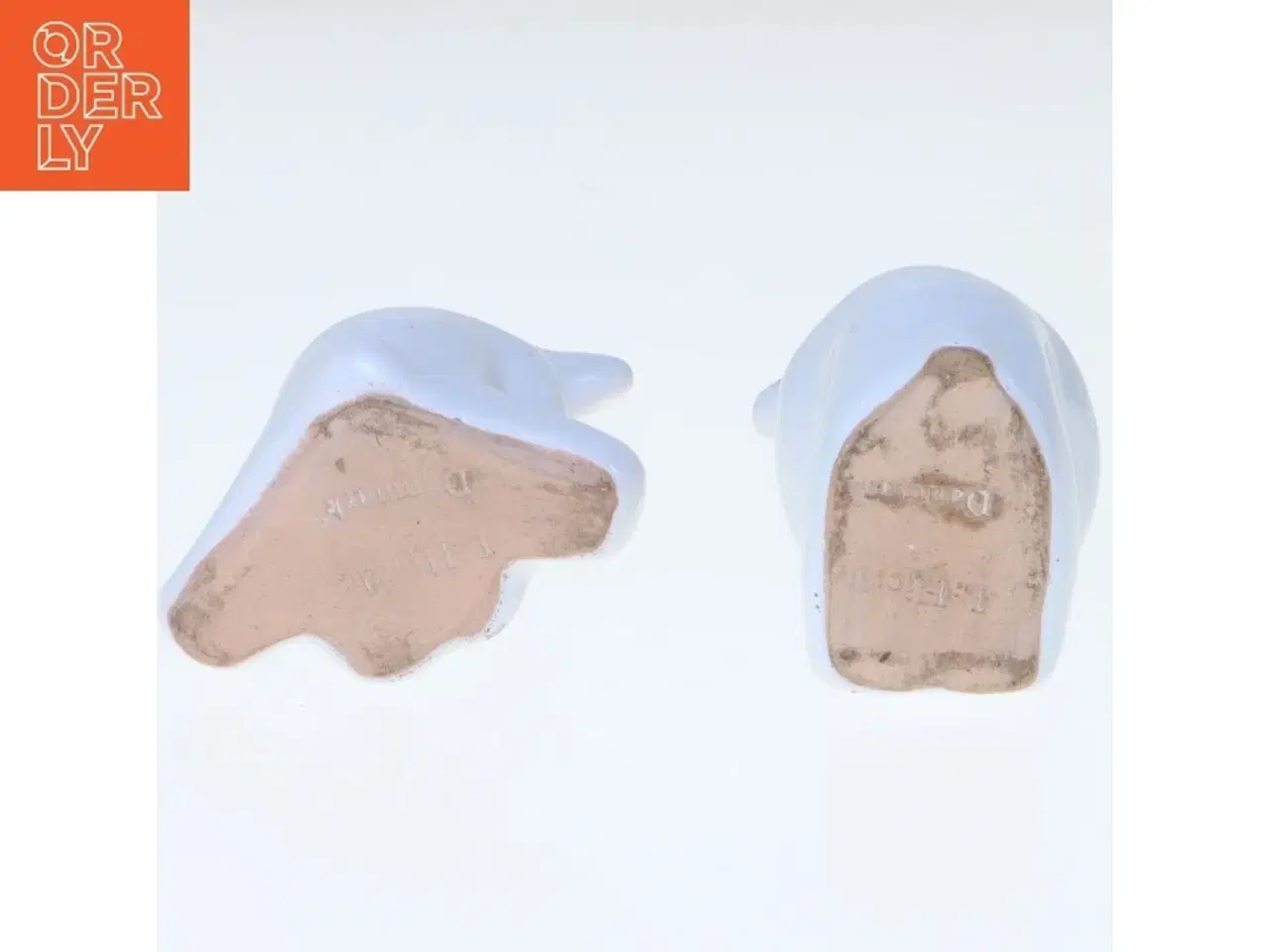 Billede 3 - Keramiske figurer, sæt af to fra L. Hjorth (str. 5 cm)