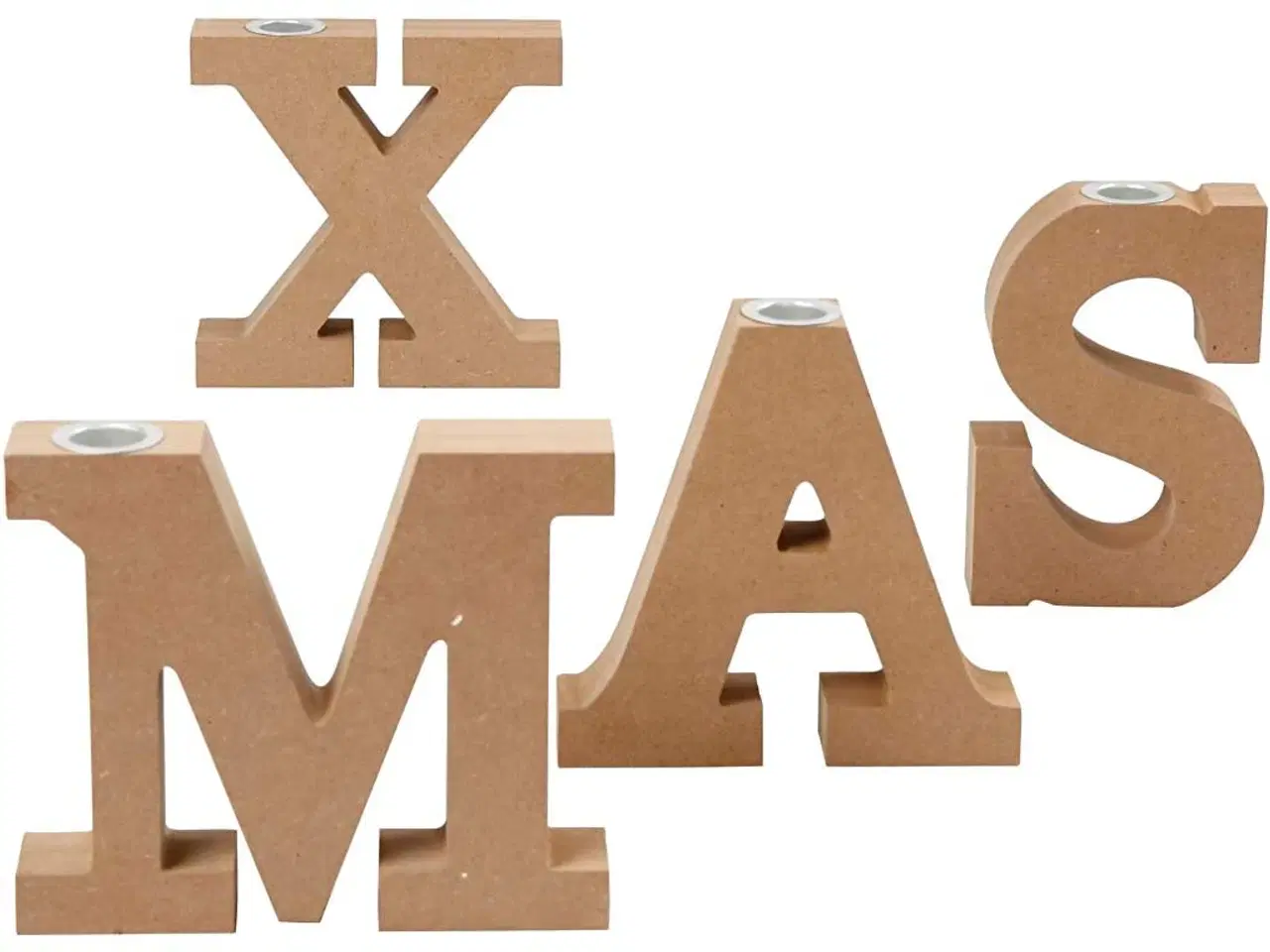 Billede 1 - Elegant lysestage i MDF - 4 stk. sæt, 14,5 cm høj