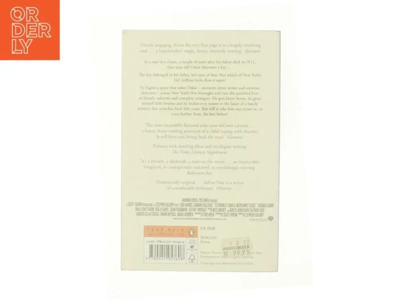 Billede 3 - Extremely loud & incredibly close af Jonathan Safran Foer (Bog)
