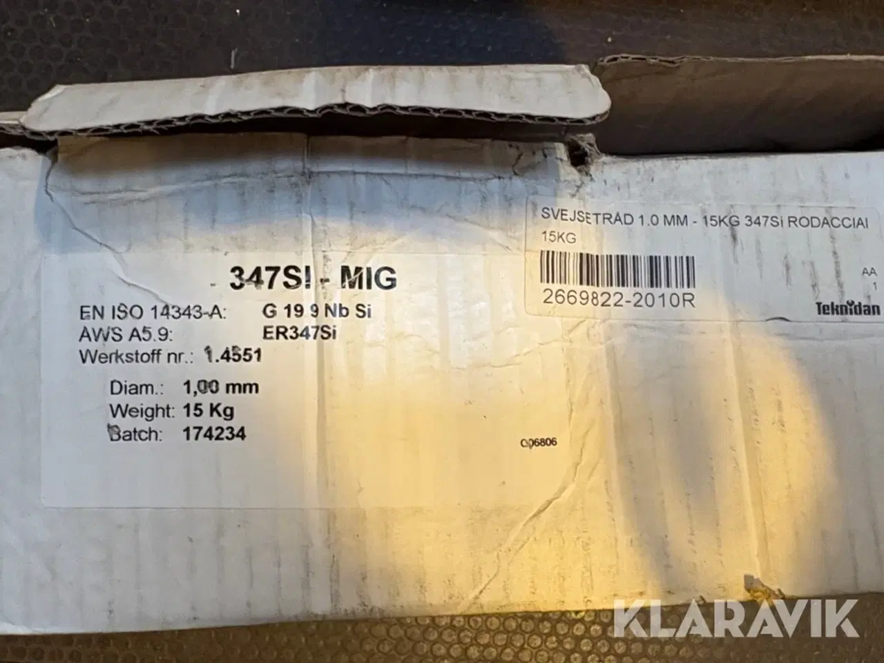 Billede 2 - Svejsetråd Rodacciai 347SI - MIG