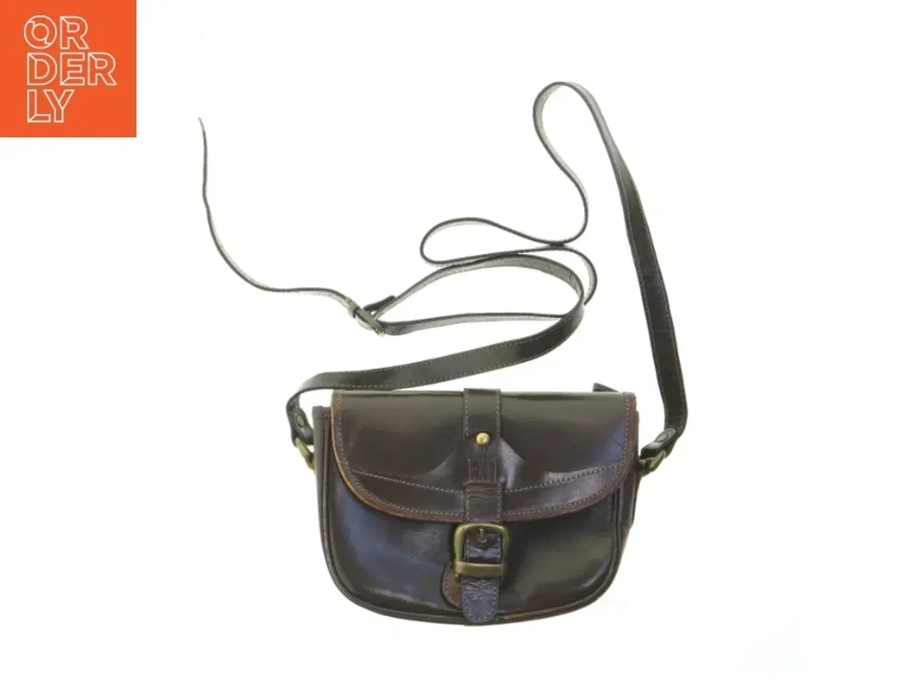 Billede 1 - Læder skuldertaske fra EXIT (str. 22x15,5 cm)