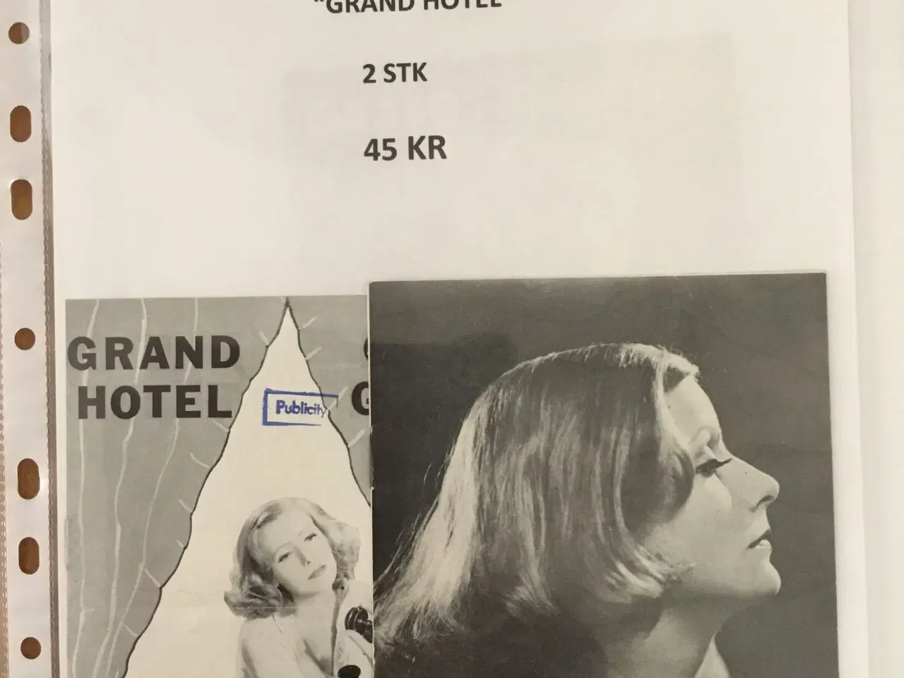 Billede 2 - GRETA GARBO & TONY CURTIS - Pris pr Foto