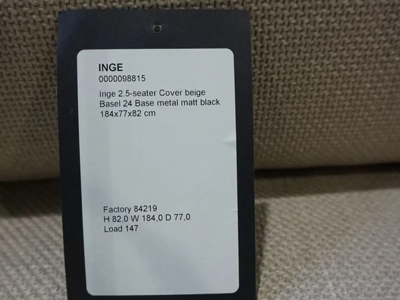Billede 6 - Nebraska/Inge 2,5 pers sofa beige med sorte træben