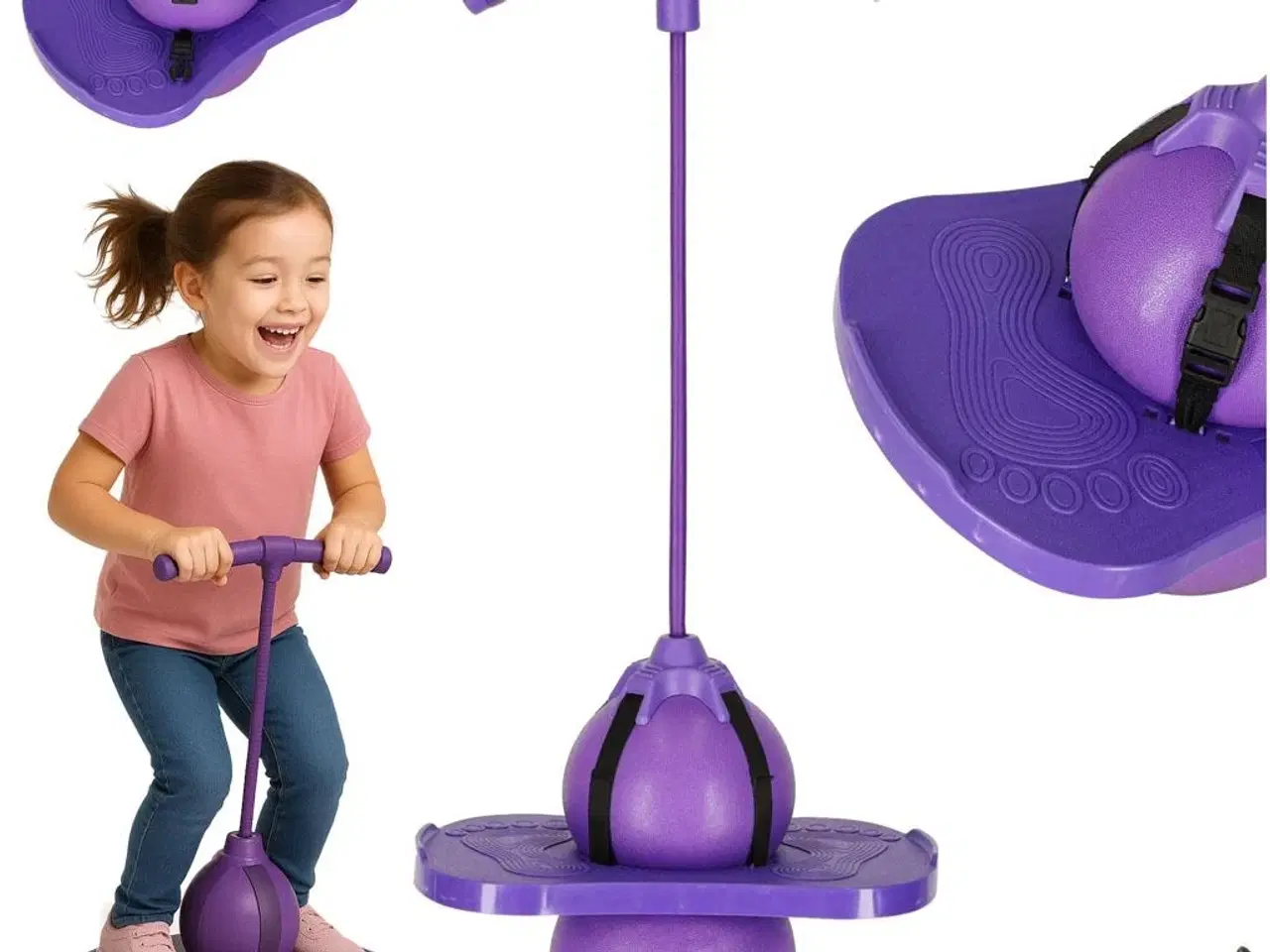 Billede 1 - Pogo hoppebold med balancebræt til børn – lilla