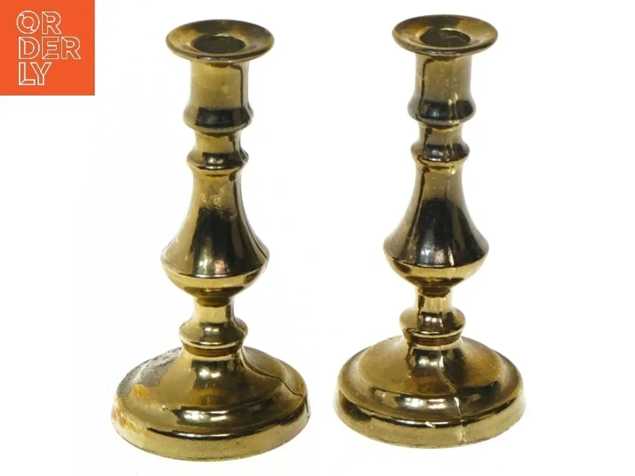 Billede 1 - Messing lysestager, sæt af 2 (str. 10 cm)