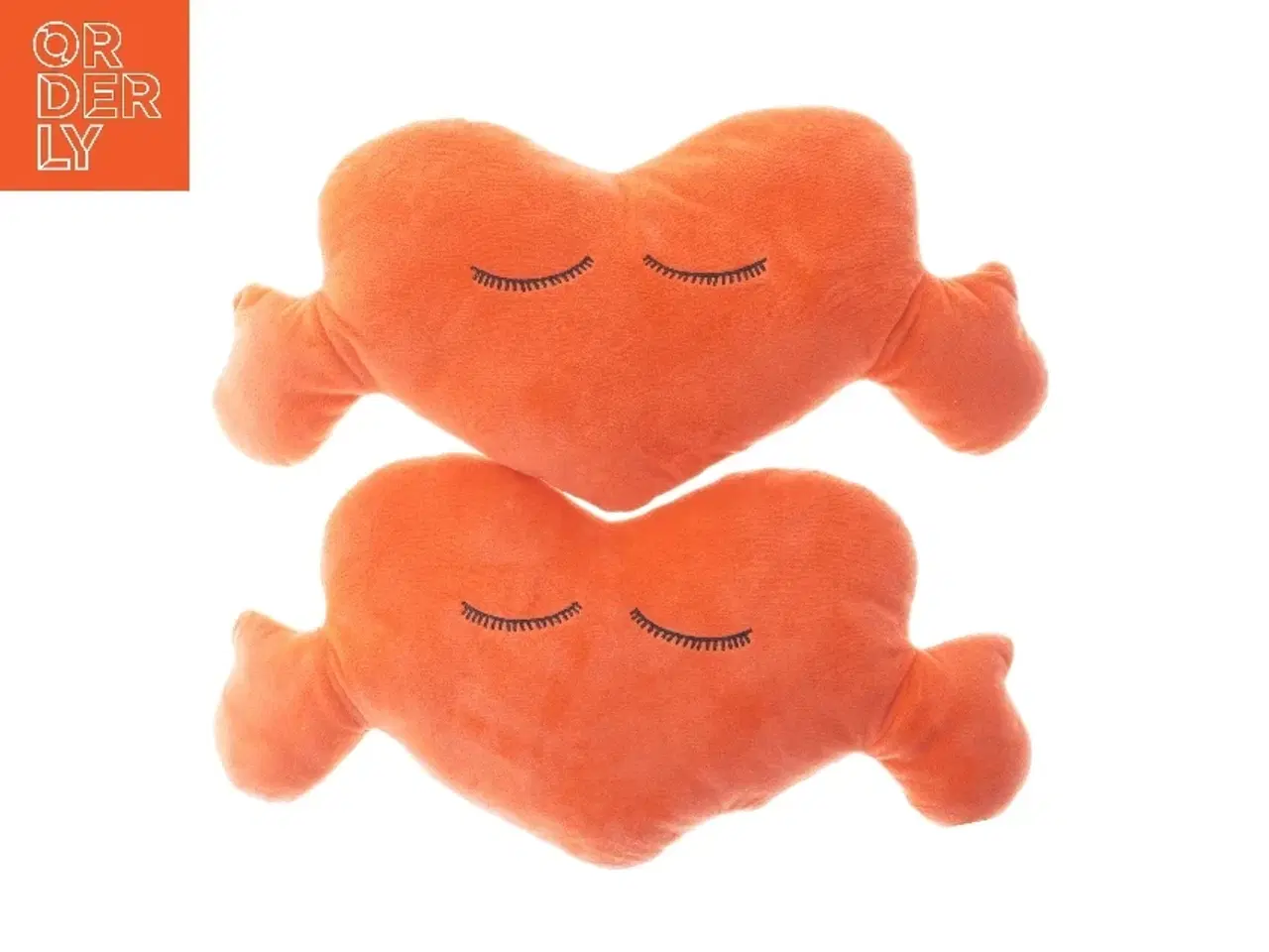 Billede 1 - Orange hjertepuder (str. 45x23 cm)