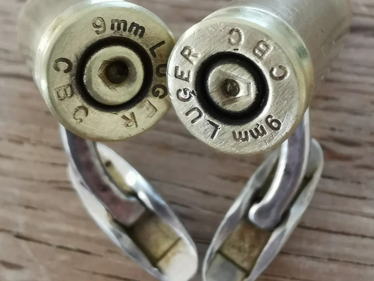 Billede 3 - Manchetknapper – Håndlavet af ægte 9mm kugler