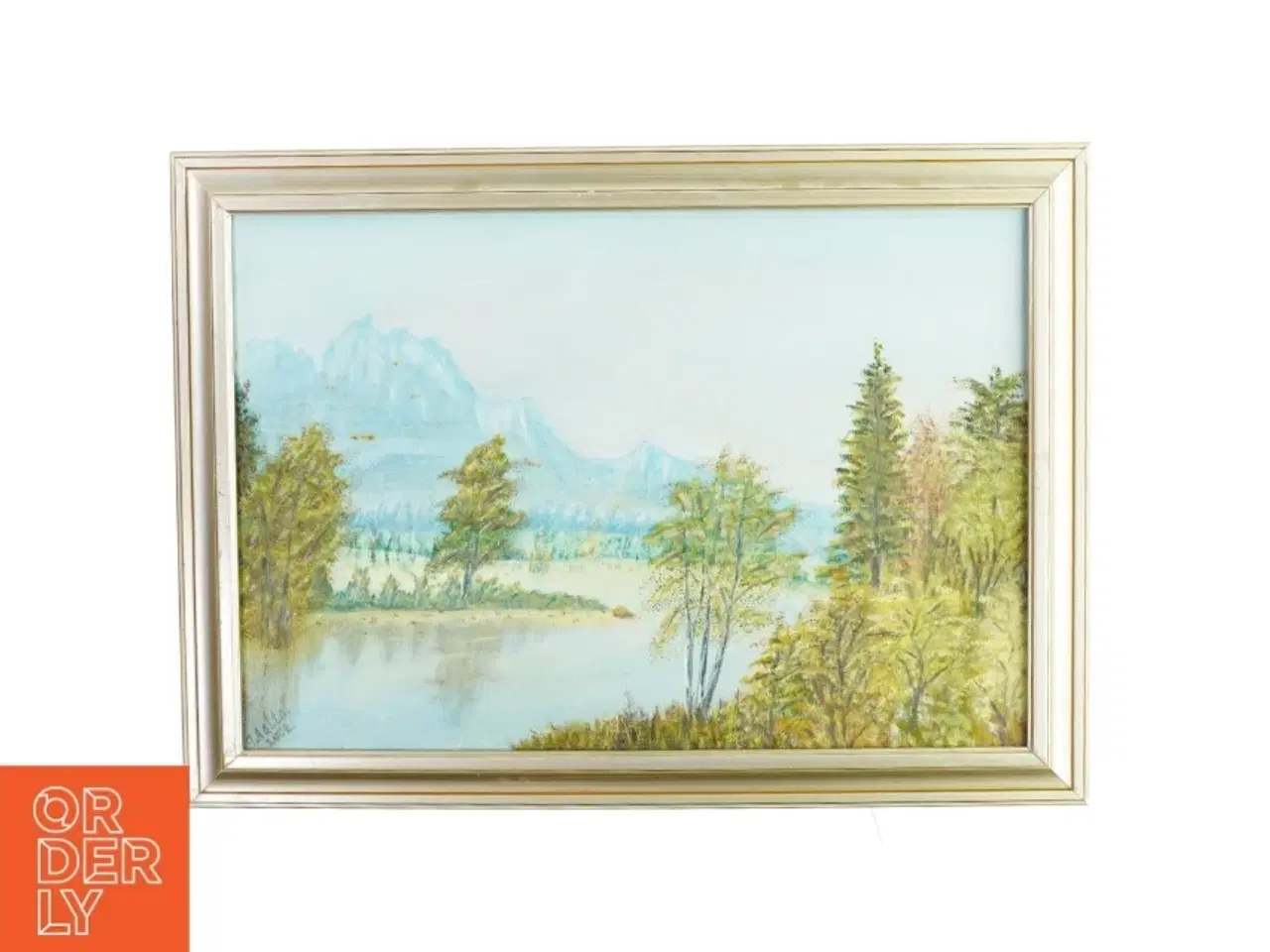 Billede 1 - Maleri i ramme natur billede  Ukendt (str. LB:62,5x46cm)