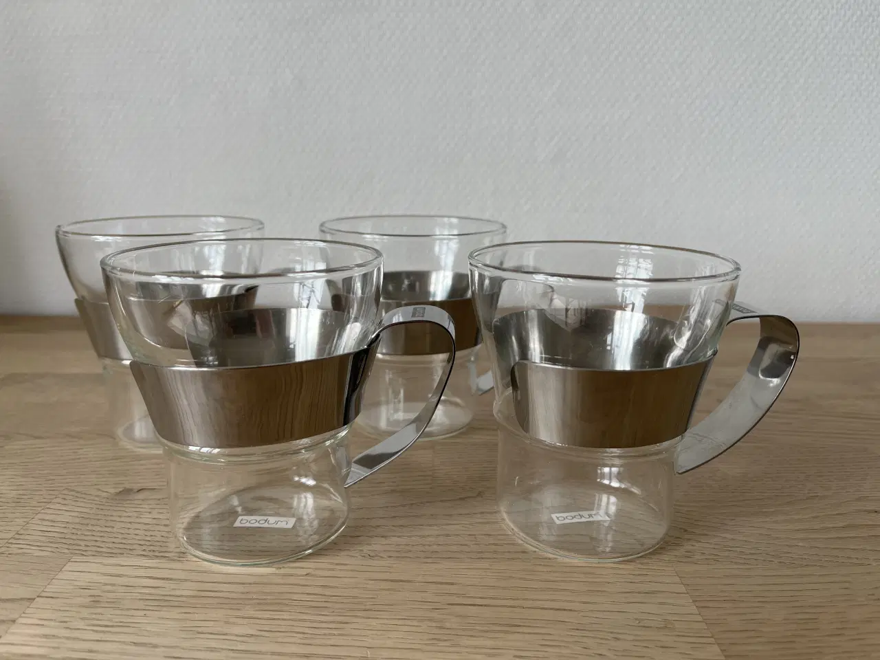 Billede 1 - 4 Bodum glas-kopper med aftagelig hank