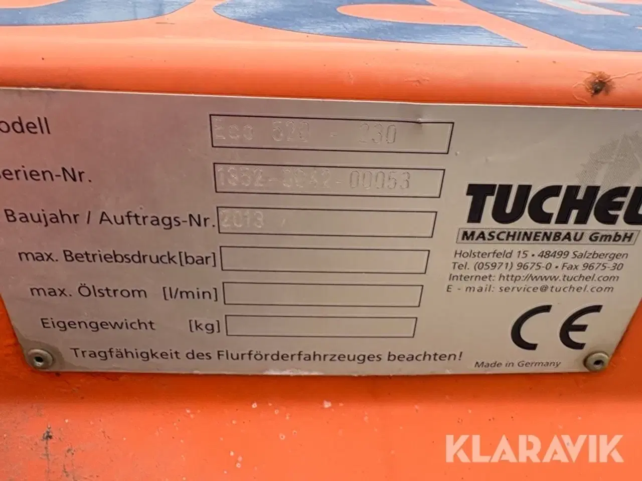 Billede 9 - Hydraulisk kost Tuchel Ecc520-230