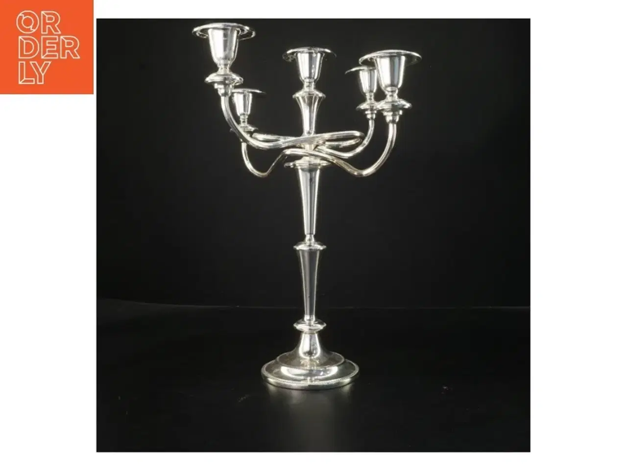 Billede 1 - Sølvfarvet kandelaber (str. 36x31 cm)