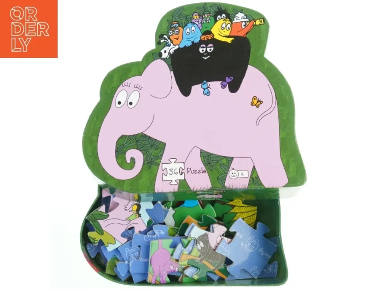 Billede 2 - Barbapapa Børnepuslespil i formet æske fra Barbo Toys (str. 27,5x26 cm)