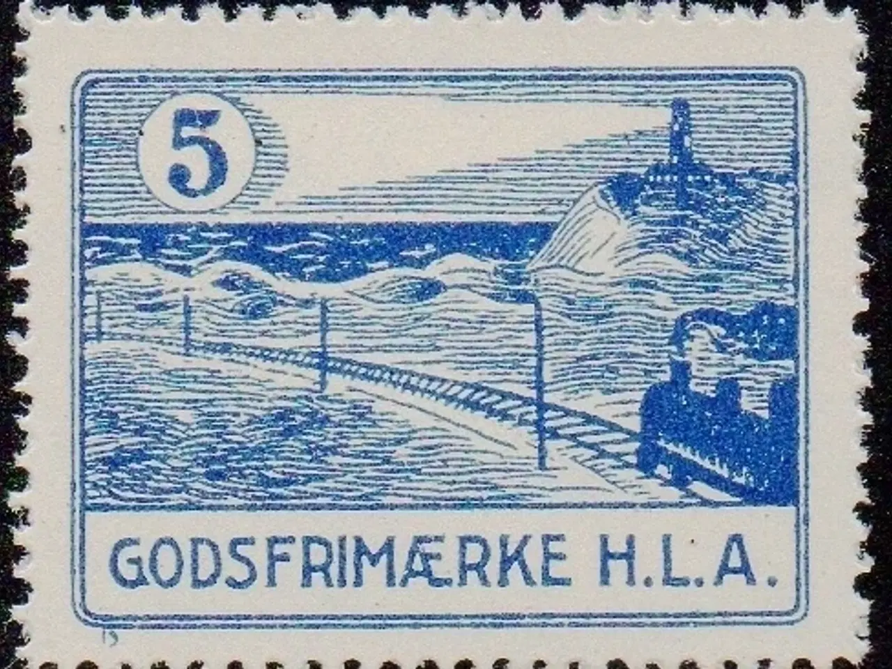 Billede 1 - H. L. A.  (Hjørring-Løkken-Aabybro) - Godsfrimærke - 5 Øre - Ustemplet