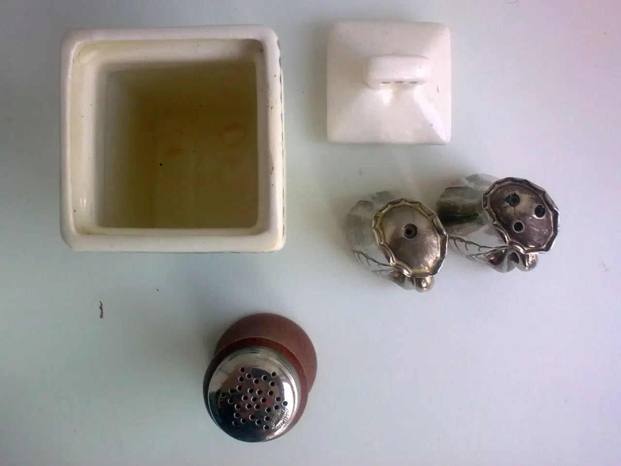 Billede 13 - Teak træ stål RETRO salt peber Dansk VARIANTER