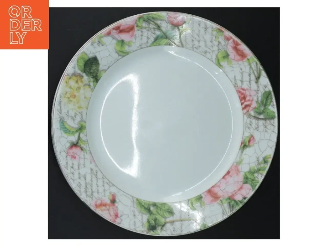 Billede 2 - 4 Porcelænstallerkener med blomstermønster (str. Ø. 27 cm. 4 styk)