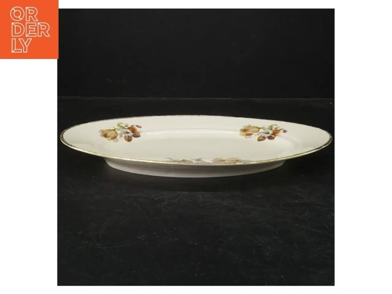Billede 2 - Flot fad med blomsterdekoration (str. 29 cm)