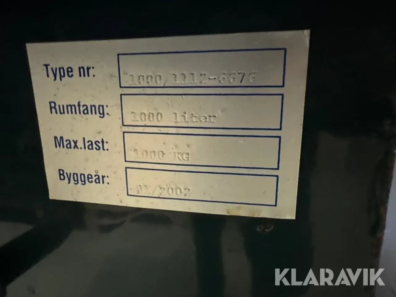 Billede 4 - Vippecontainer 1000liter 2 styk