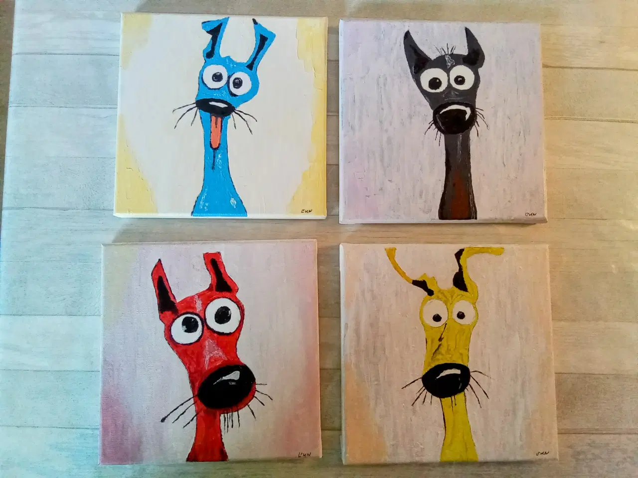 Billede 1 - Små hunde i acryl.