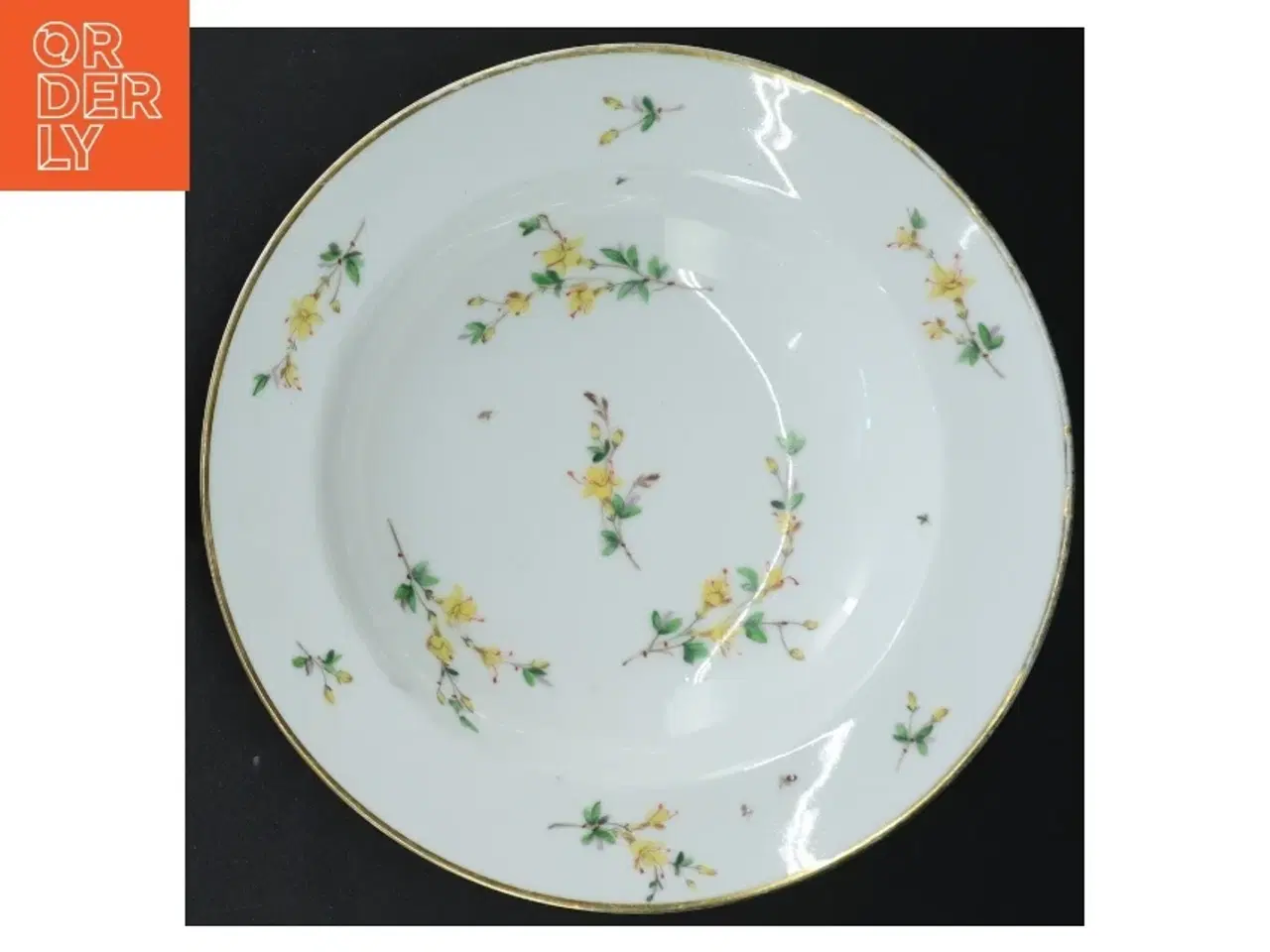 Billede 2 - Porcelænsskååle med blomsterdekoration (str. Ø 23 cm)