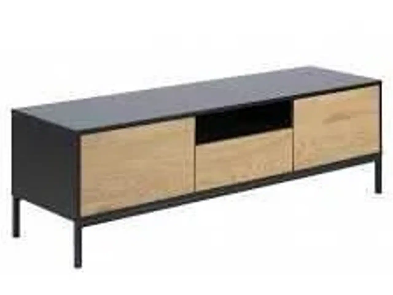 Billede 2 - Seaford tv-bord Sort/vild eg B.140 x H.45 x D.40 cm