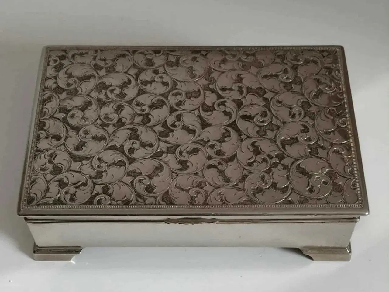 Billede 1 - Vintage smykkeskrin/cigaræske i sølvplet fra 1950´